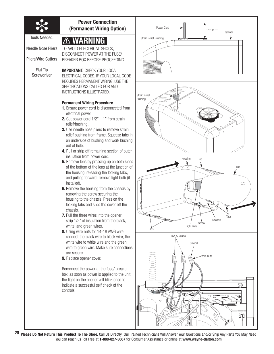 Warning | Wayne-Dalton PRODRIVE 3221C-Z User Manual | Page 26 / 96