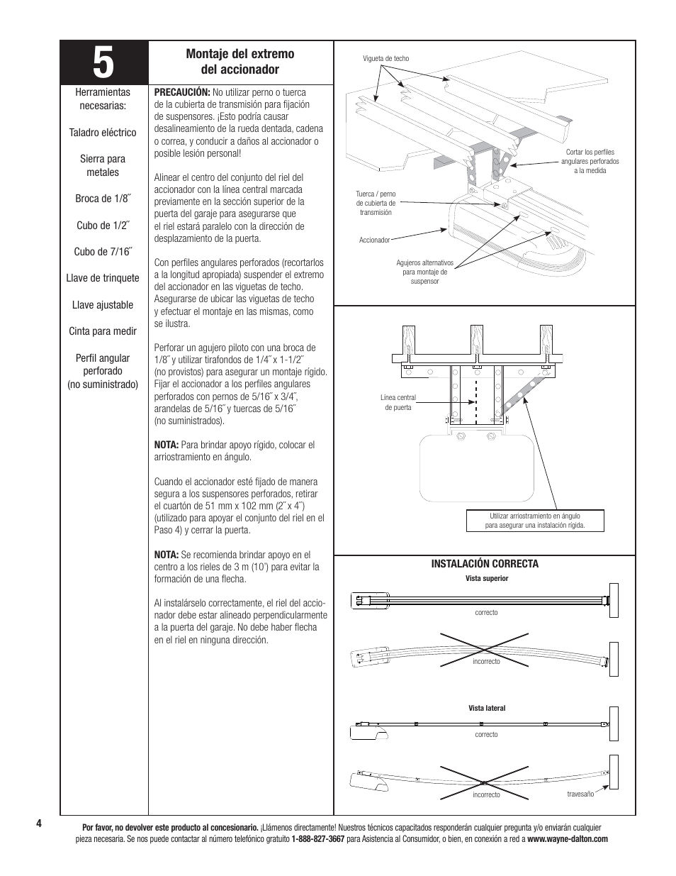 Montaje del extremo del accionador | Wayne-Dalton PRODRIVE 3221C-Z User Manual | Page 58 / 96