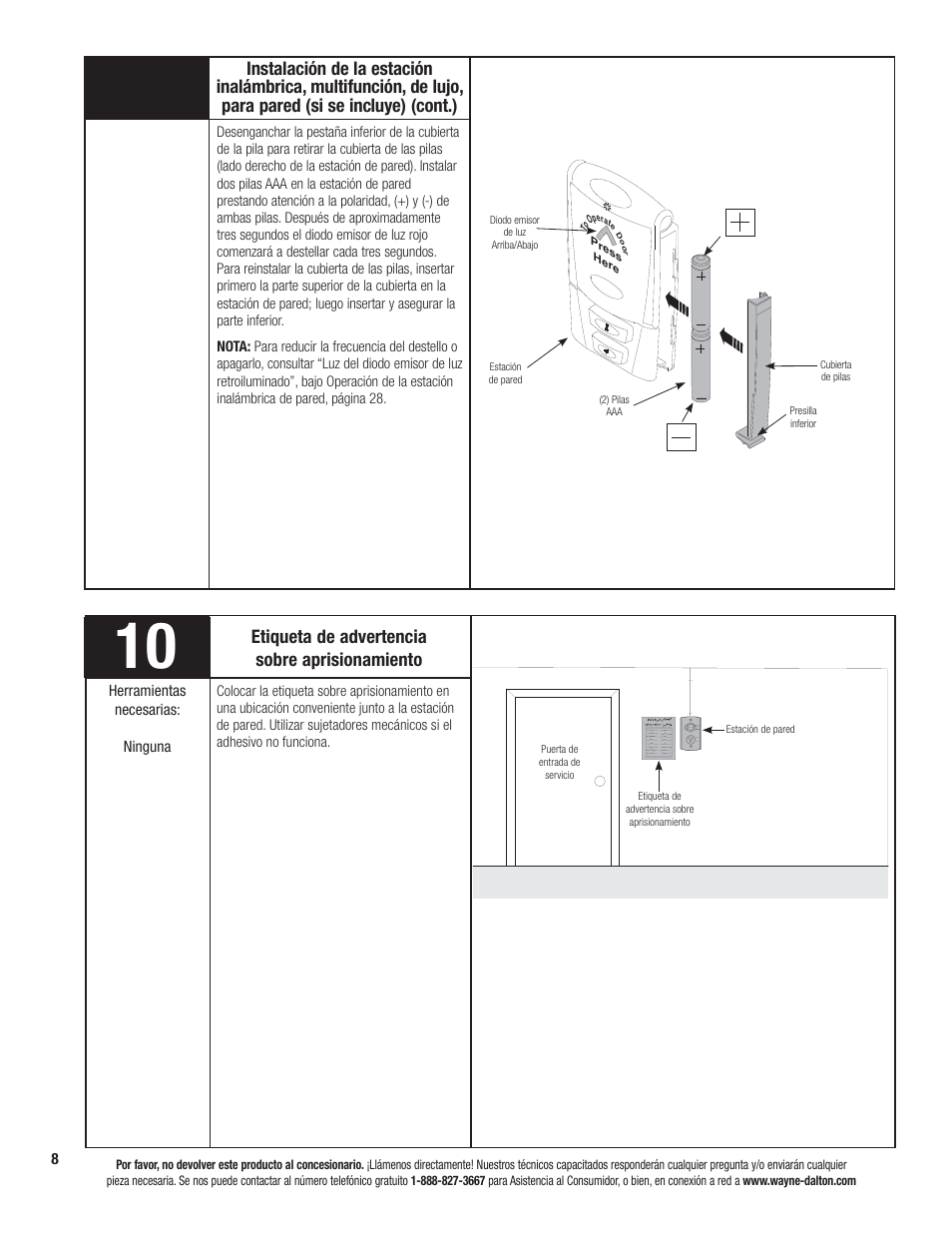 Etiqueta de advertencia sobre aprisionamiento | Wayne-Dalton PRODRIVE 3221C-Z User Manual | Page 62 / 96