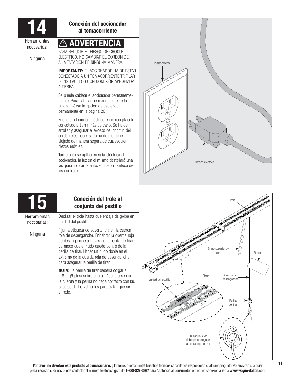 Advertencia | Wayne-Dalton PRODRIVE 3221C-Z User Manual | Page 65 / 96