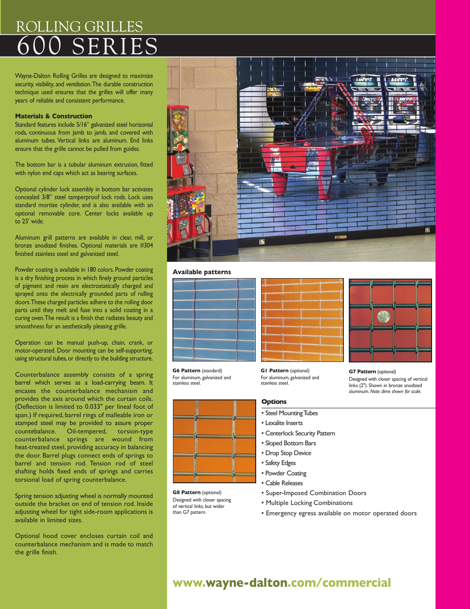 Rolling grilles | Wayne-Dalton 600 User Manual | Page 2 / 6