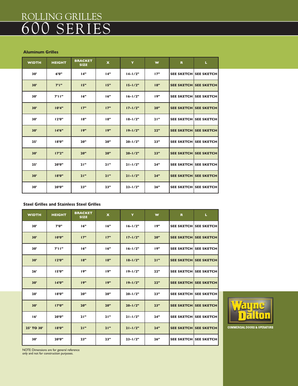 Rolling grilles | Wayne-Dalton 600 User Manual | Page 5 / 6