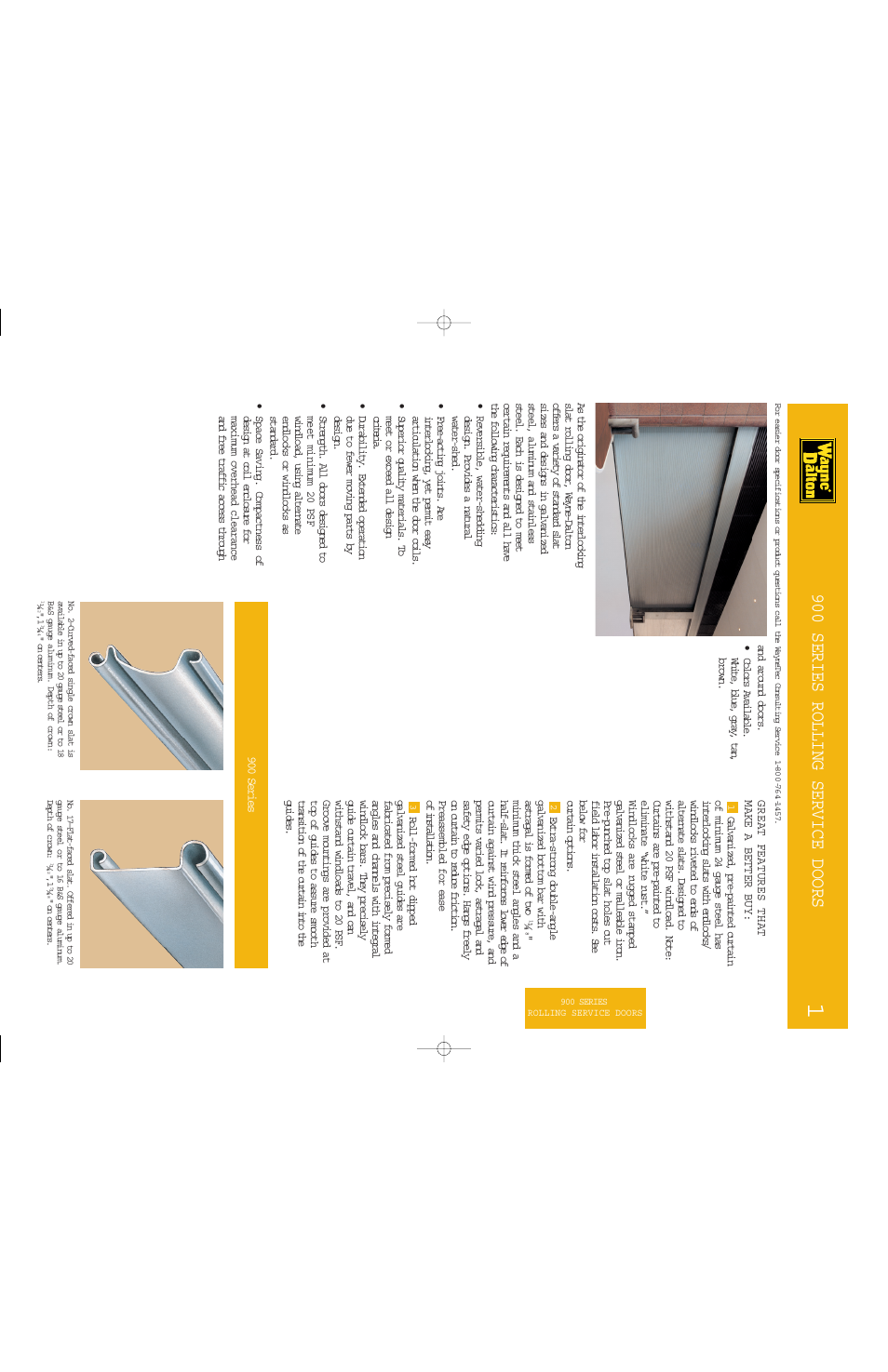 900 series rolling service doors | Wayne-Dalton 900 User Manual | Page 2 / 4
