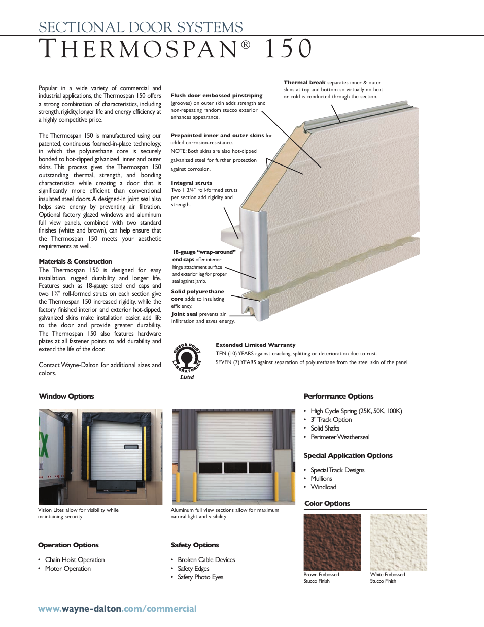 Wayne-Dalton THERMOSPAN 150 User Manual | Page 2 / 4