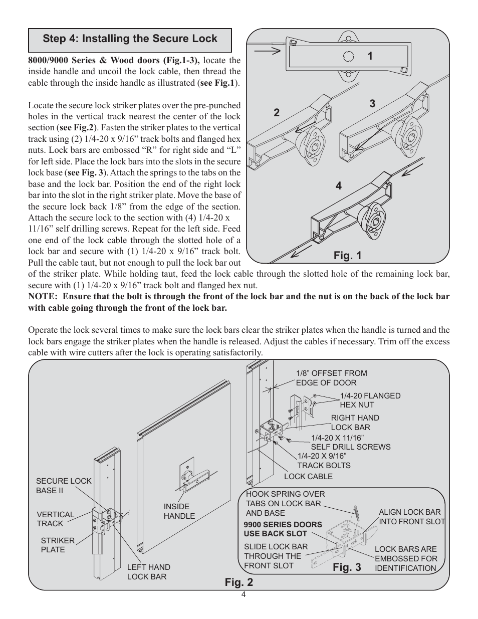 Step 4: installing the secure lock | Wayne-Dalton 9000 User Manual | Page 4 / 4
