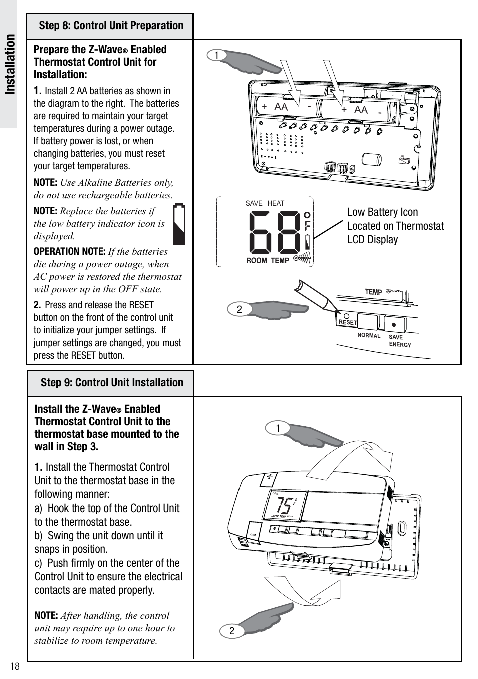 Wayne-Dalton Z-WAVE WDTC-20 User Manual | Page 18 / 34