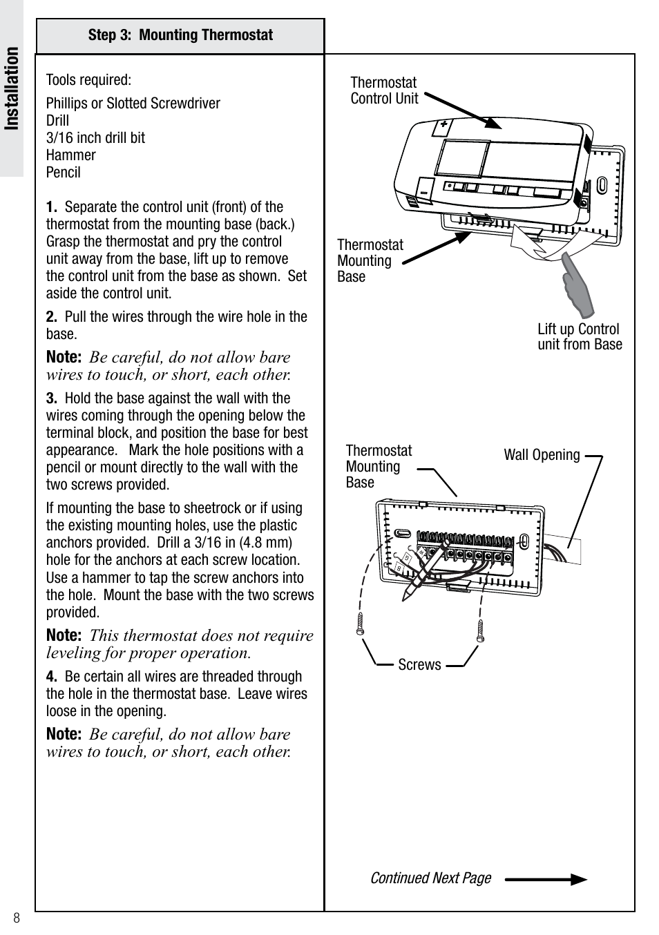 Installation | Wayne-Dalton Z-WAVE WDTC-20 User Manual | Page 8 / 34