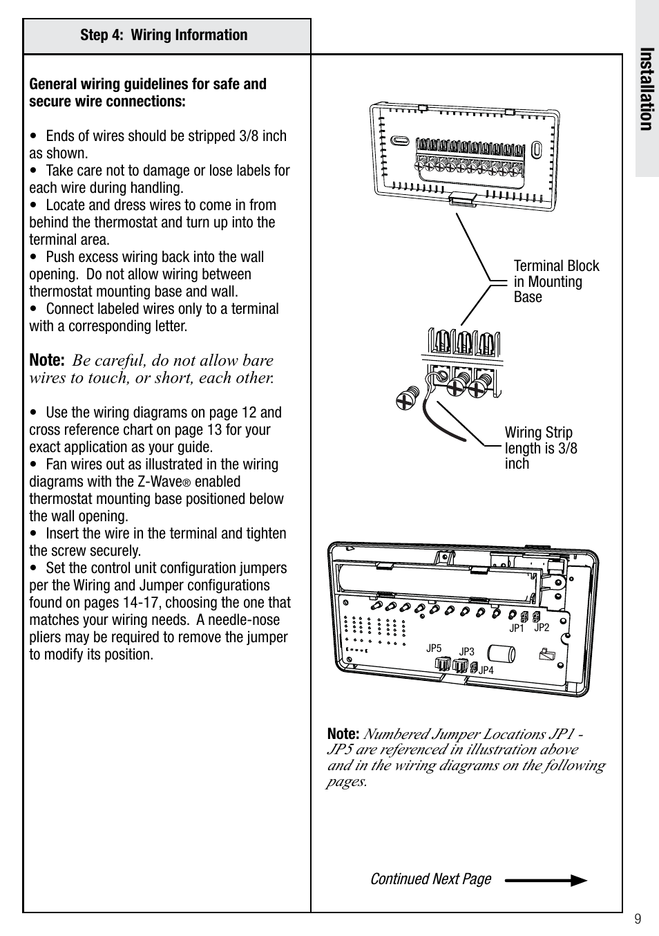 Installation | Wayne-Dalton Z-WAVE WDTC-20 User Manual | Page 9 / 34