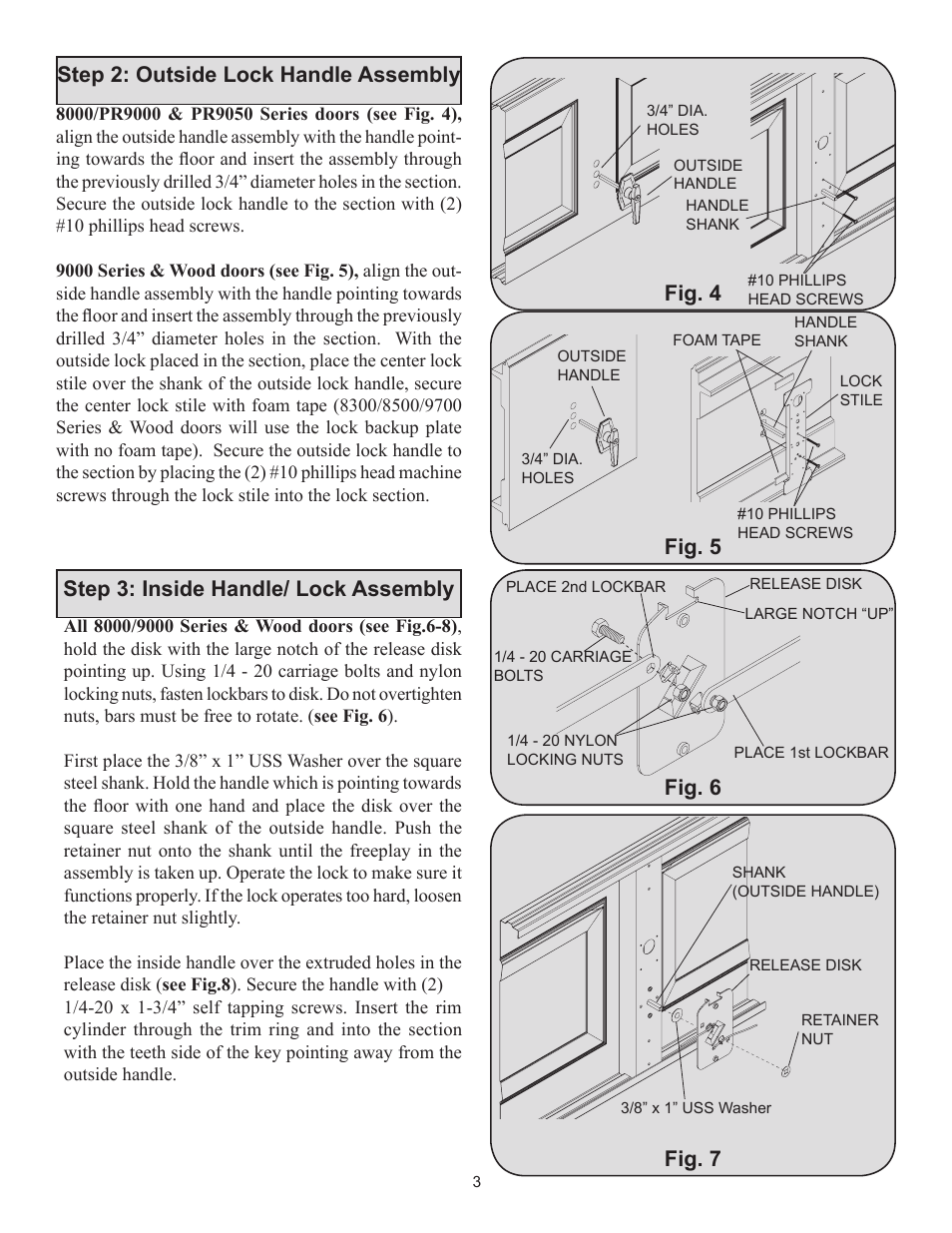 Fig. 4 fig. 5, Fig. 6 fig. 7 | Wayne-Dalton DOUBLE LOCKBAR ECR LOCK 260600 User Manual | Page 3 / 4