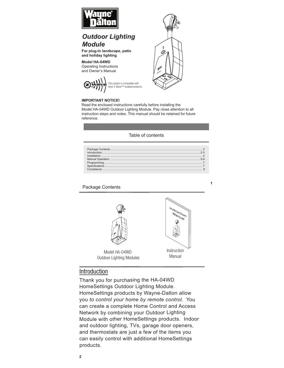 Wayne-Dalton HA-04WD User Manual | 4 pages