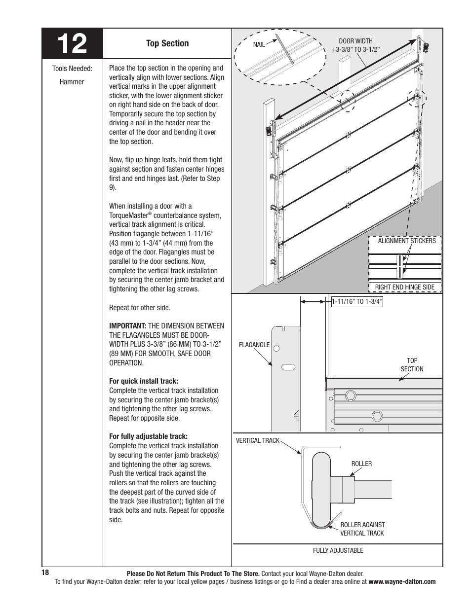 Wayne-Dalton TORQUEMASTER 9800 User Manual | Page 18 / 38