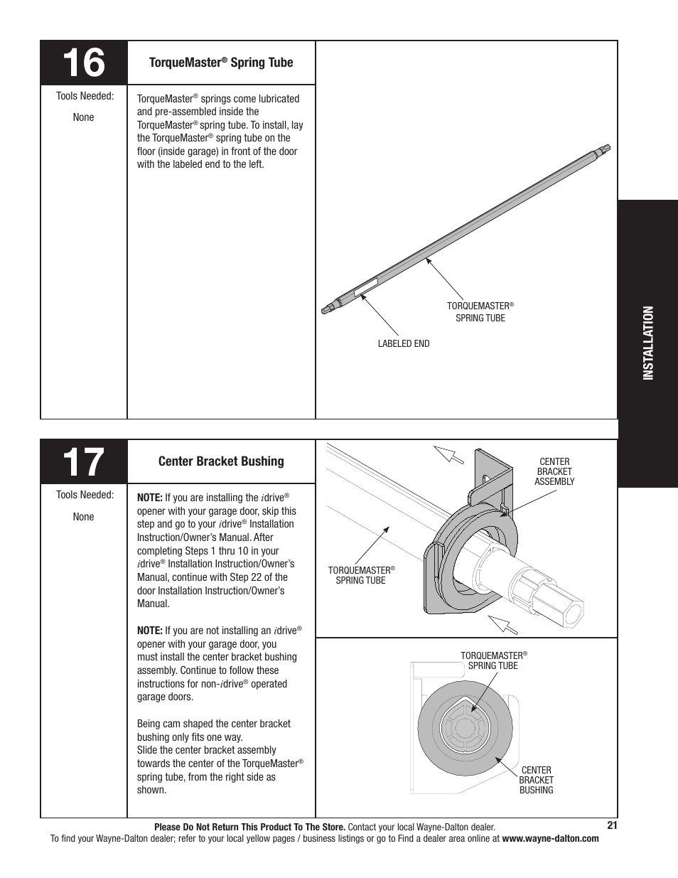 Wayne-Dalton TORQUEMASTER 9800 User Manual | Page 21 / 38