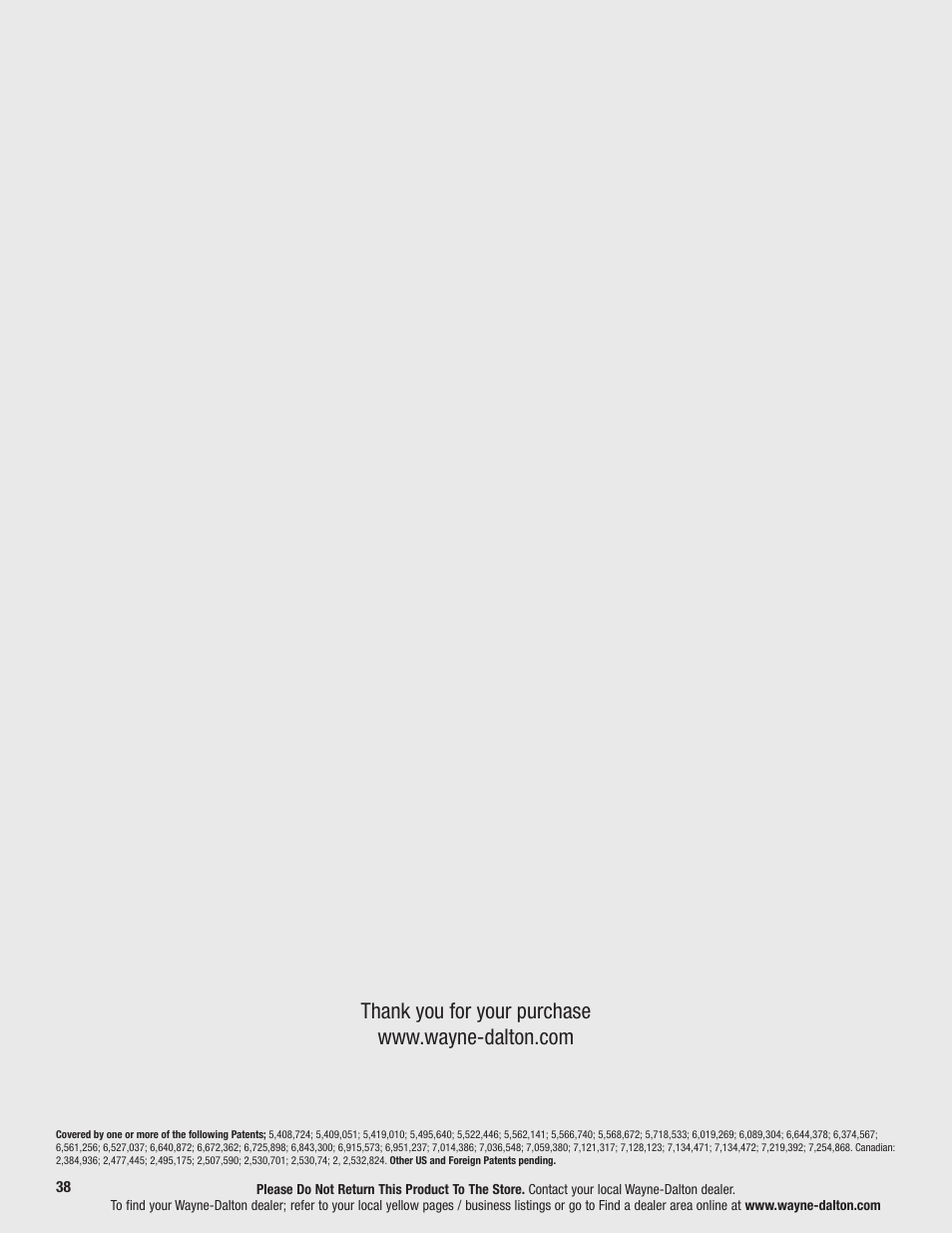 Wayne-Dalton TORQUEMASTER 9800 User Manual | Page 38 / 38