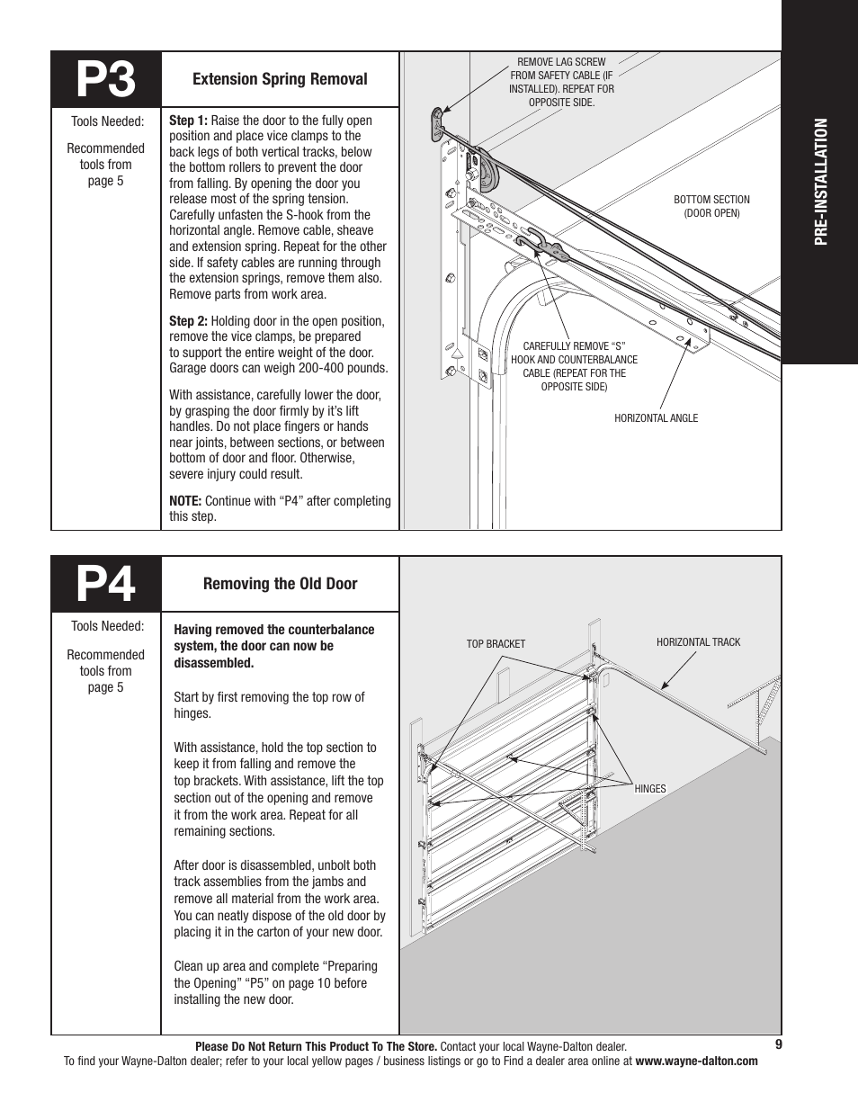 P3 p4 | Wayne-Dalton TORQUEMASTER 9800 User Manual | Page 9 / 38