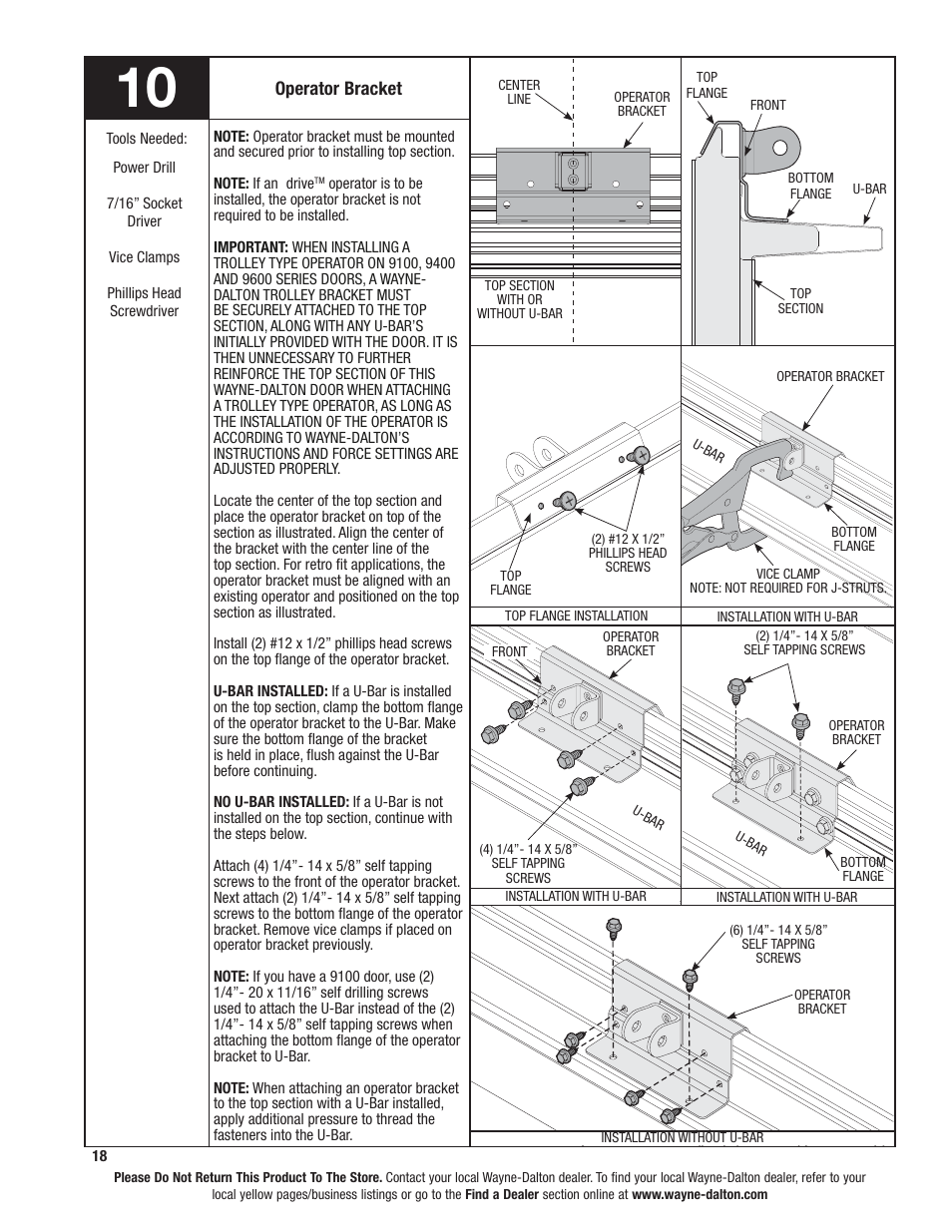 Wayne-Dalton TORSION SPRING 9100 User Manual | Page 18 / 36