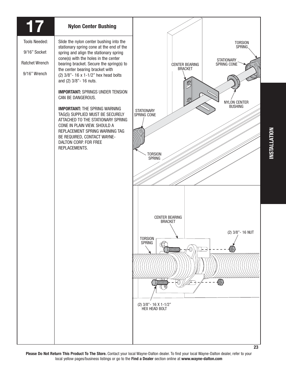Wayne-Dalton TORSION SPRING 9100 User Manual | Page 23 / 36