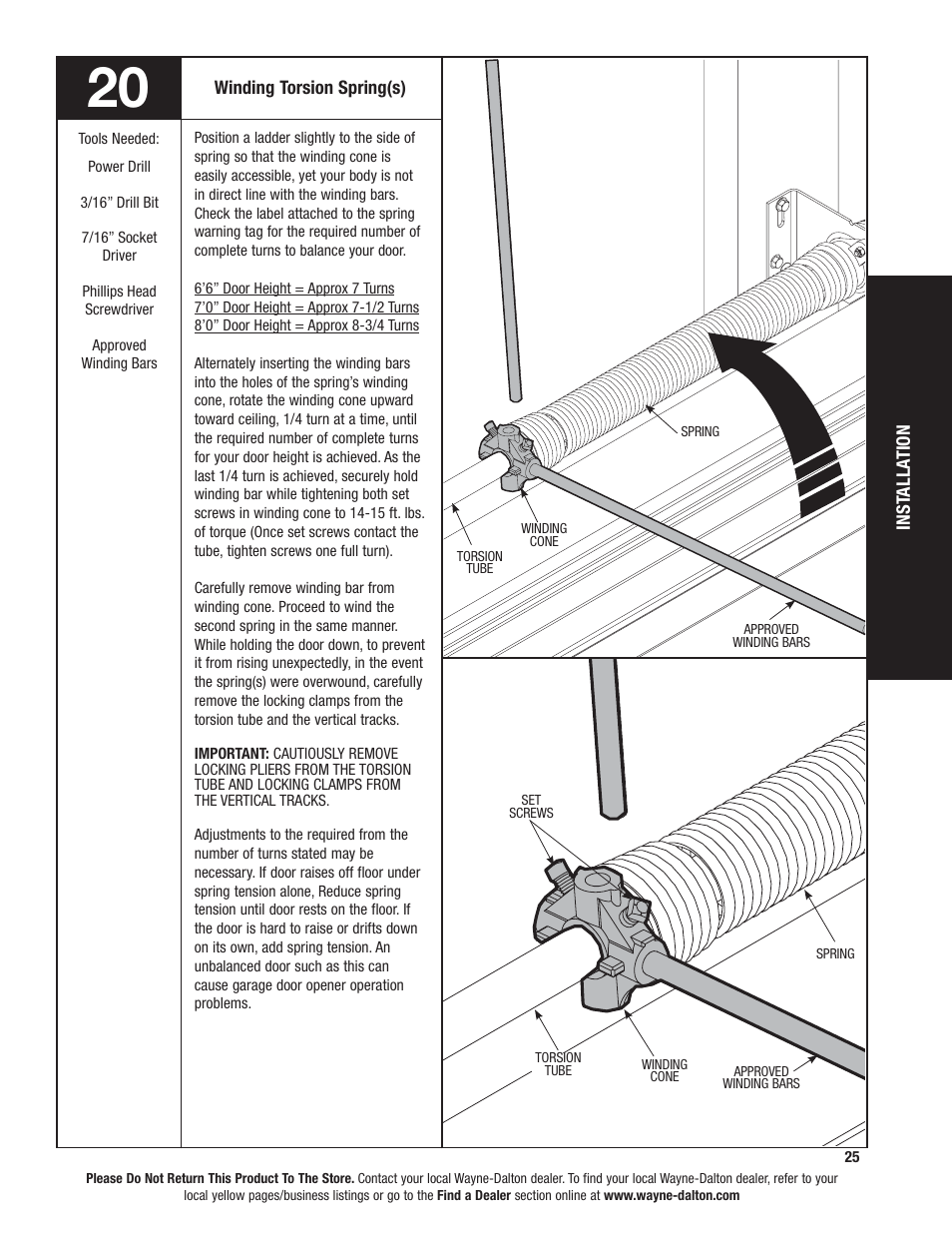 Wayne-Dalton TORSION SPRING 9100 User Manual | Page 25 / 36