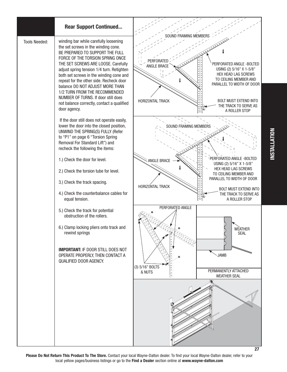 Wayne-Dalton TORSION SPRING 9100 User Manual | Page 27 / 36