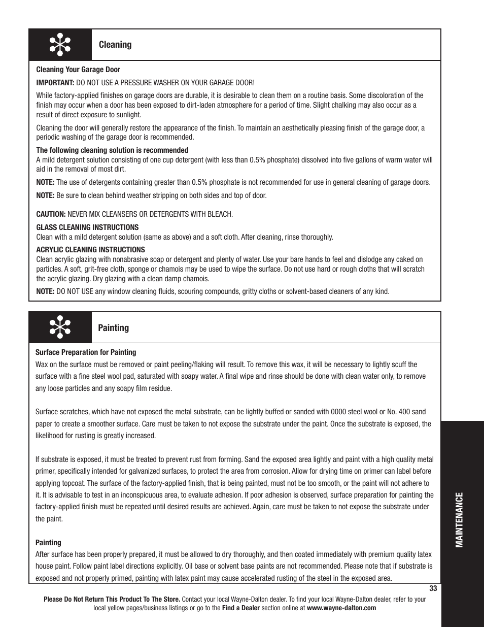 Wayne-Dalton TORSION SPRING 9100 User Manual | Page 33 / 36