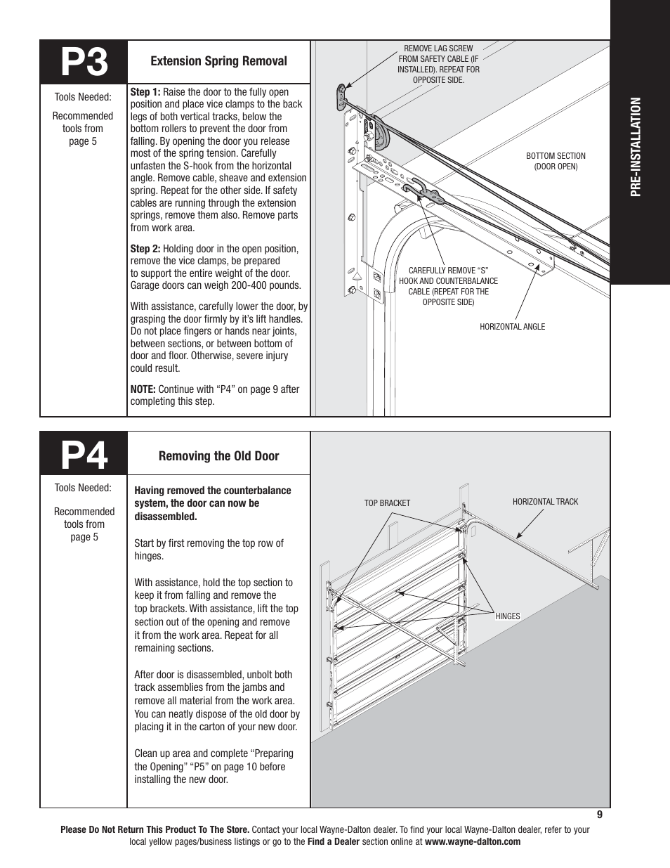 Wayne-Dalton TORSION SPRING 9100 User Manual | Page 9 / 36