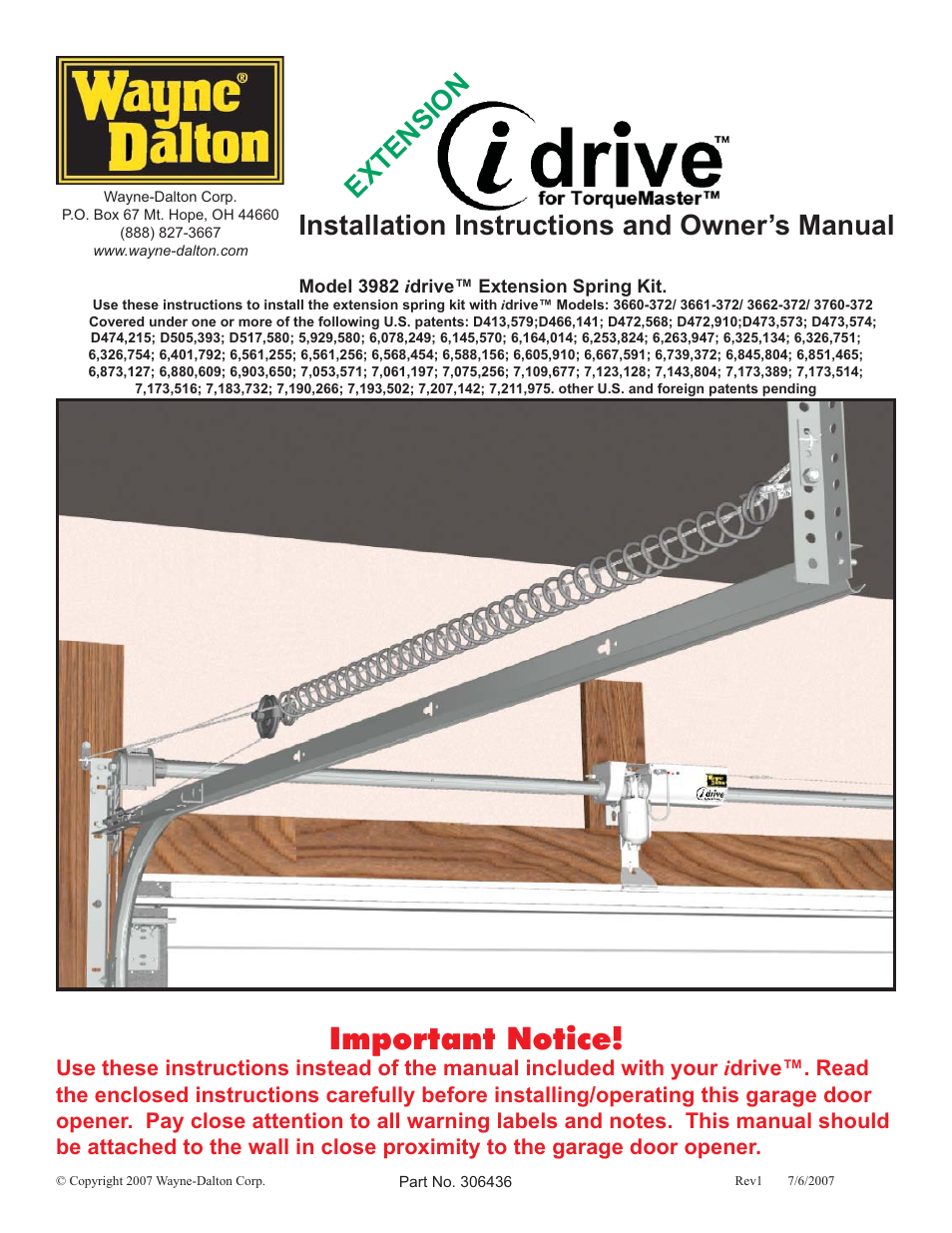 Wayne-Dalton IDRIVE 3982 User Manual | 36 pages