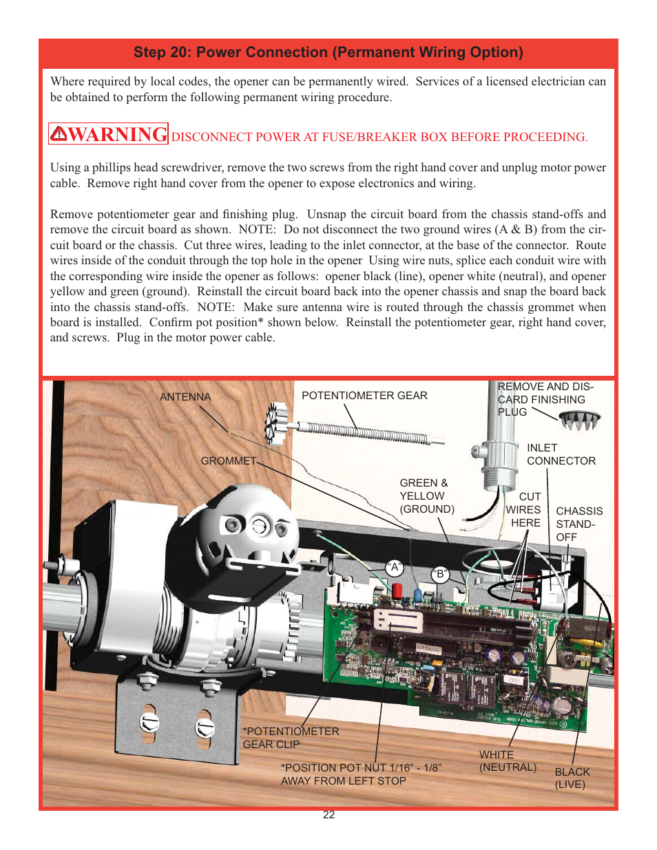 Warning | Wayne-Dalton IDRIVE 3982 User Manual | Page 22 / 36