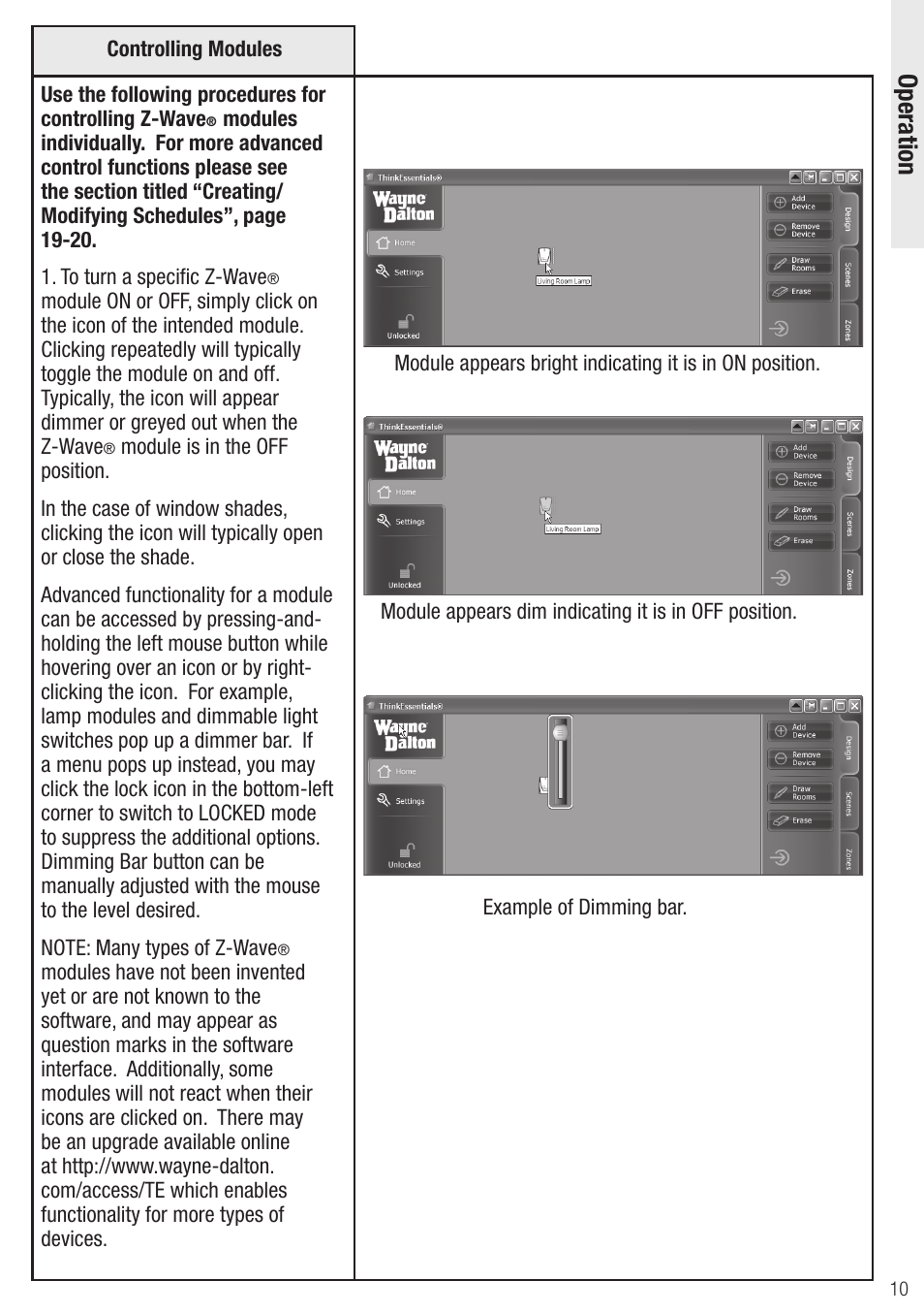 Operation | Wayne-Dalton Z-Wave WDUSB-10 User Manual | Page 10 / 42