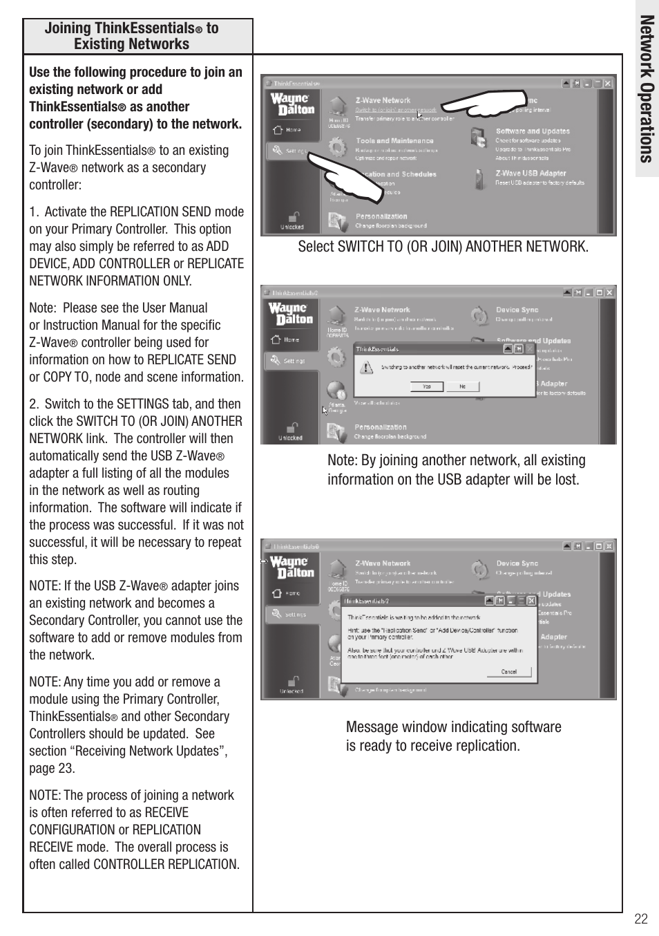 Wayne-Dalton Z-Wave WDUSB-10 User Manual | Page 22 / 42
