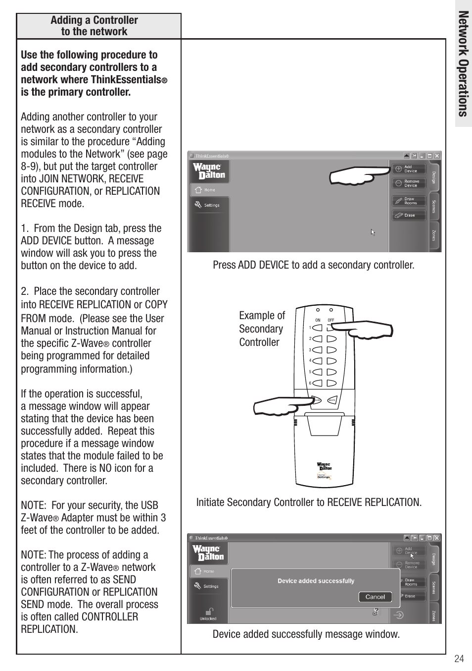 Wayne-Dalton Z-Wave WDUSB-10 User Manual | Page 24 / 42