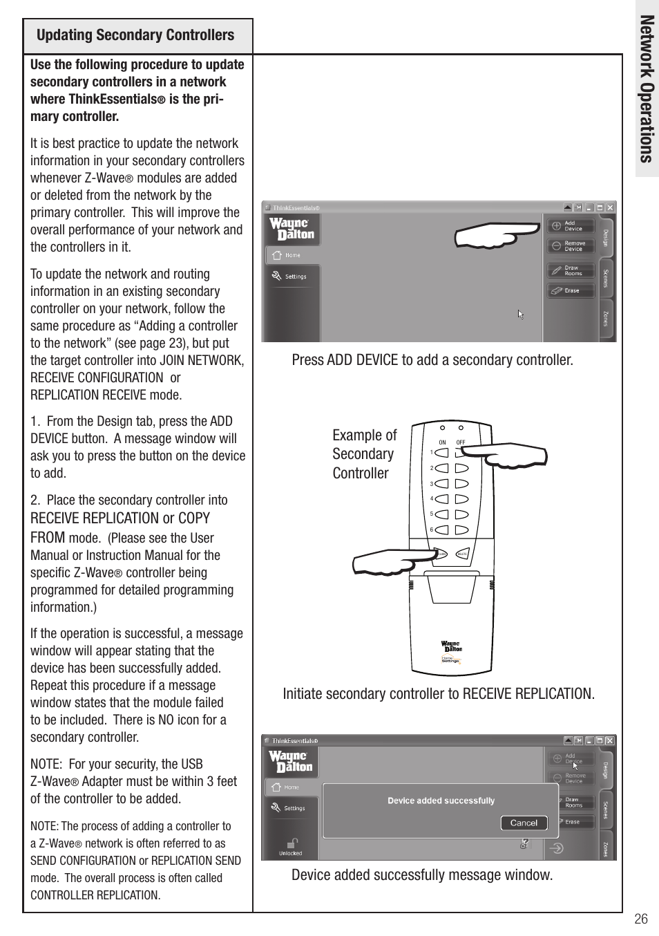 Wayne-Dalton Z-Wave WDUSB-10 User Manual | Page 26 / 42