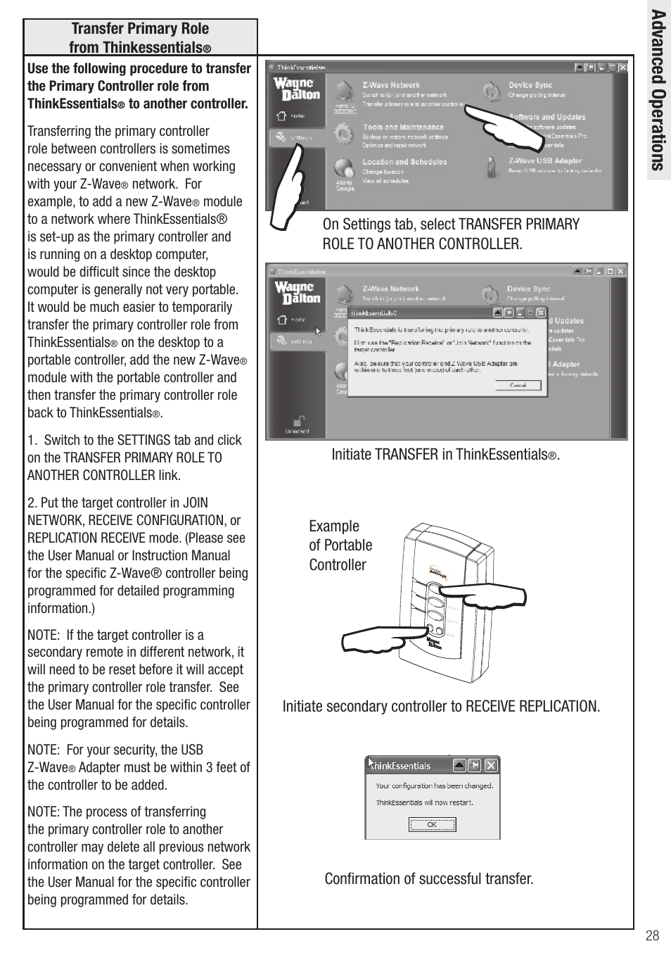 Wayne-Dalton Z-Wave WDUSB-10 User Manual | Page 28 / 42