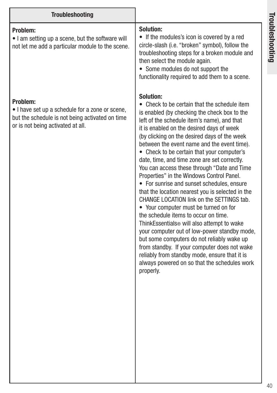 Troubleshooting | Wayne-Dalton Z-Wave WDUSB-10 User Manual | Page 40 / 42