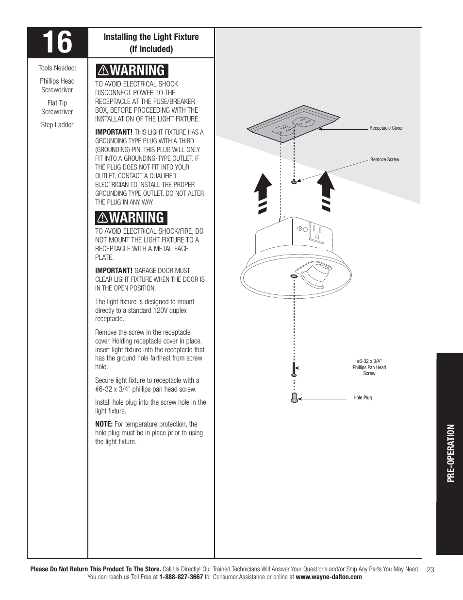 Warning | Wayne-Dalton IDRIVE PRO 3790-Z User Manual | Page 29 / 52