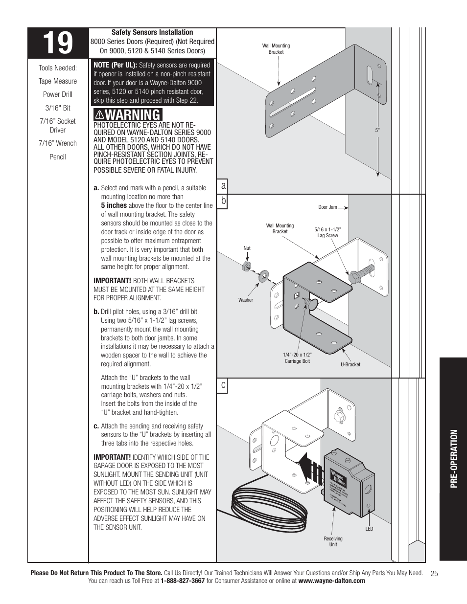 Warning, Ab c | Wayne-Dalton IDRIVE PRO 3790-Z User Manual | Page 31 / 52