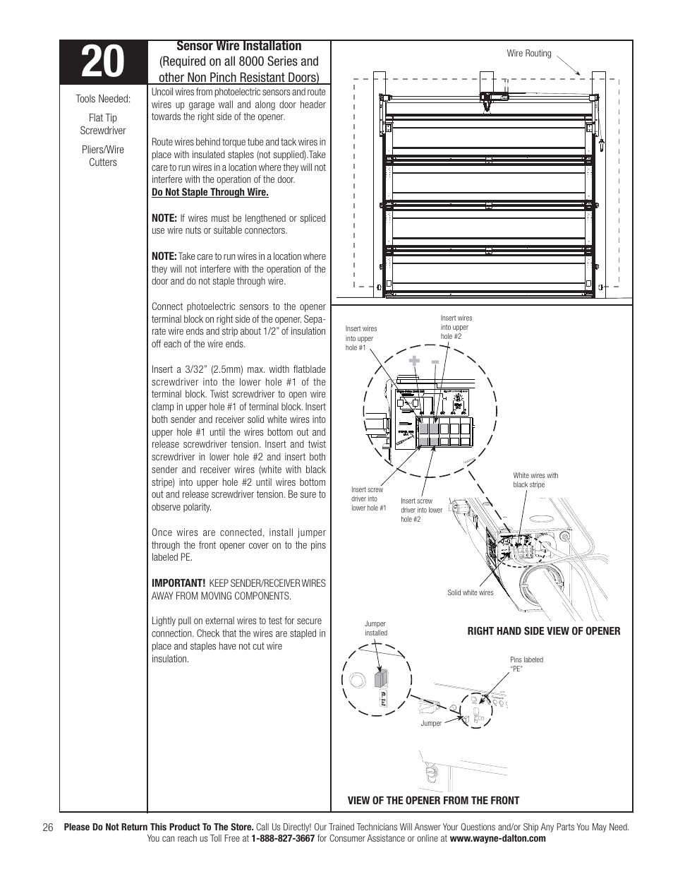 Sensor wire installation | Wayne-Dalton IDRIVE PRO 3790-Z User Manual | Page 32 / 52