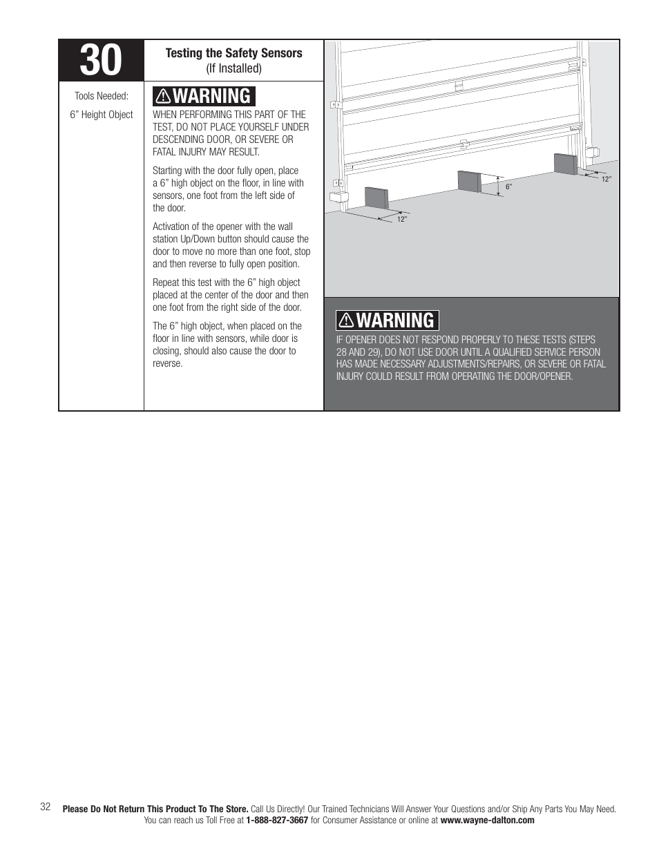 Warning | Wayne-Dalton IDRIVE PRO 3790-Z User Manual | Page 38 / 52