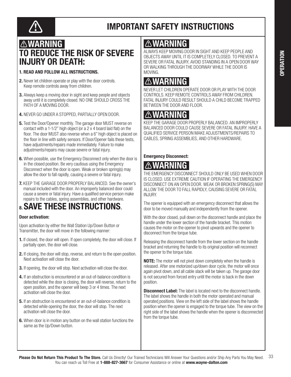 Save these instructions | Wayne-Dalton IDRIVE PRO 3790-Z User Manual | Page 39 / 52