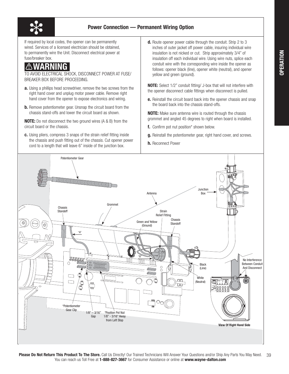 Warning | Wayne-Dalton IDRIVE PRO 3790-Z User Manual | Page 45 / 52