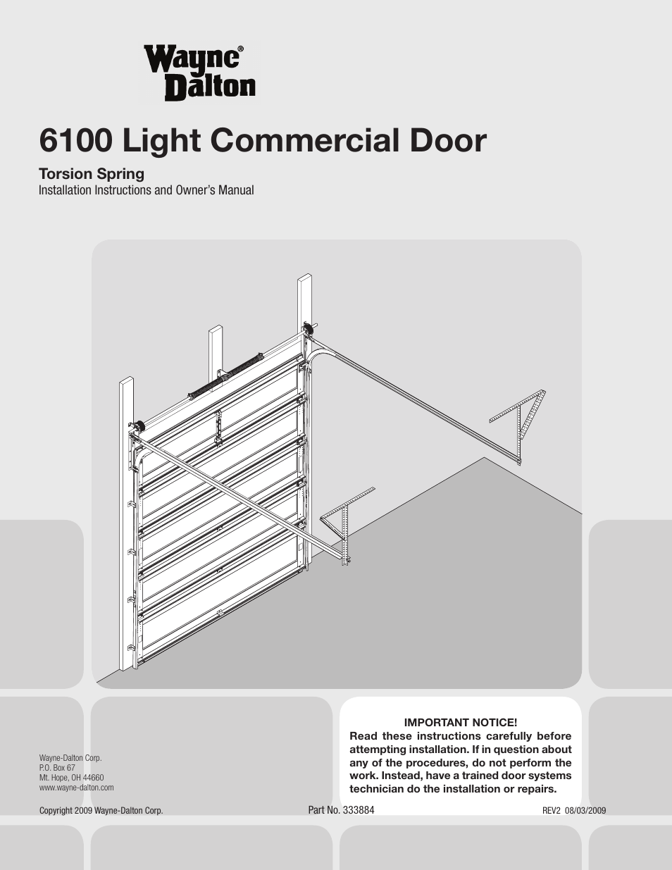 Wayne-Dalton LIGHT COMMERCIAL DOOR 6100 User Manual | 24 pages