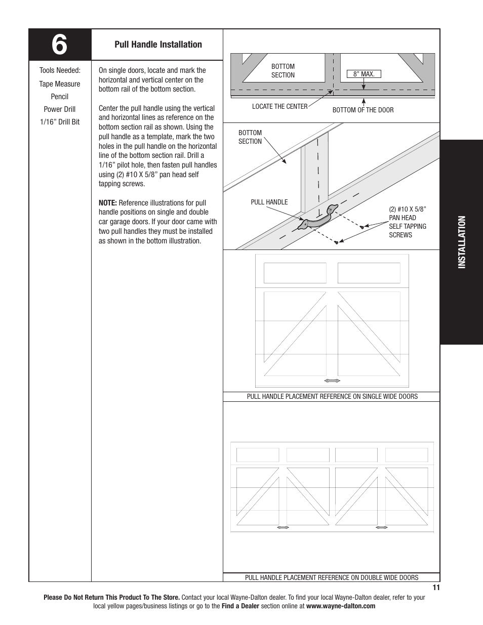 Wayne-Dalton TORQUEMASTER 6100 User Manual | Page 11 / 36