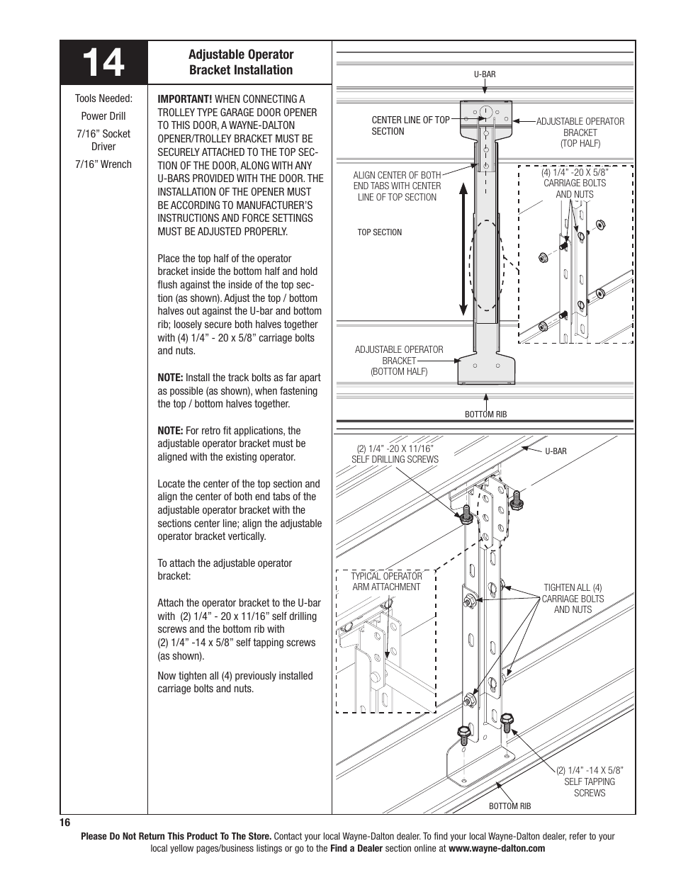 Wayne-Dalton TORQUEMASTER 6100 User Manual | Page 16 / 36