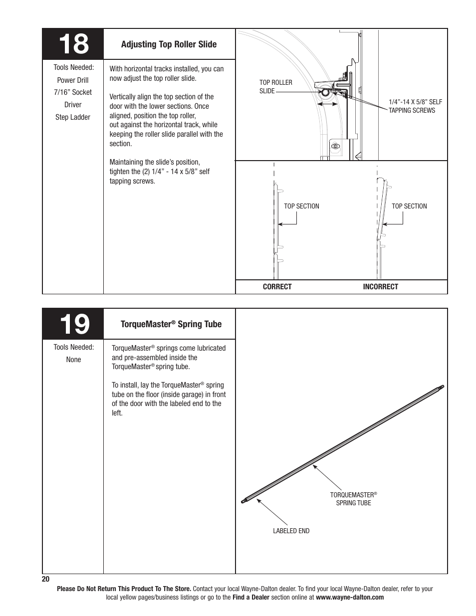 Wayne-Dalton TORQUEMASTER 6100 User Manual | Page 20 / 36