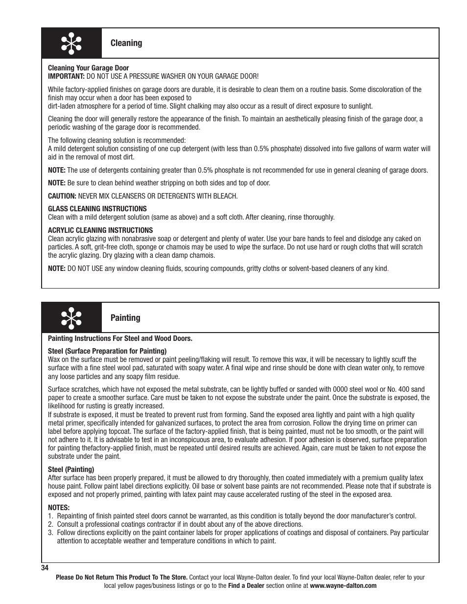 Wayne-Dalton TORQUEMASTER 6100 User Manual | Page 34 / 36