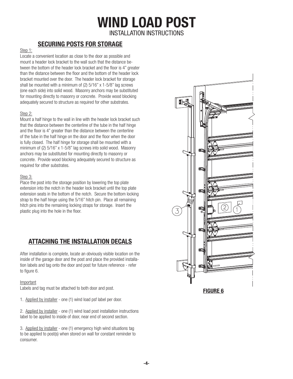 Wind load post | Wayne-Dalton 5150 User Manual | Page 4 / 4