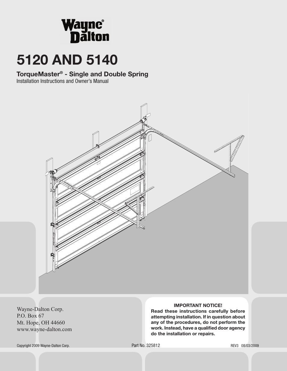 Wayne-Dalton TORQUEMASTER 5120 User Manual | 38 pages