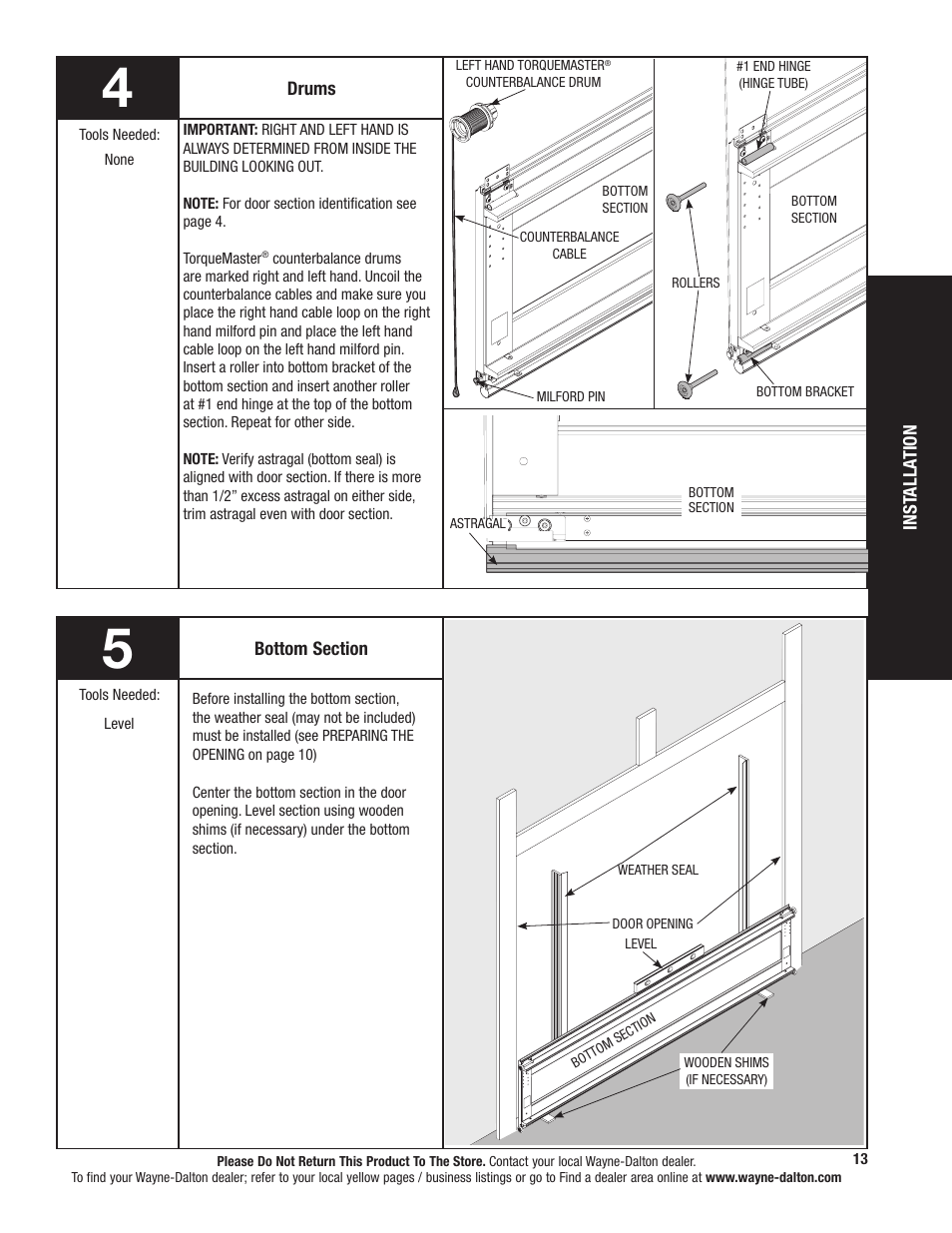 Wayne-Dalton TORQUEMASTER 5120 User Manual | Page 13 / 38