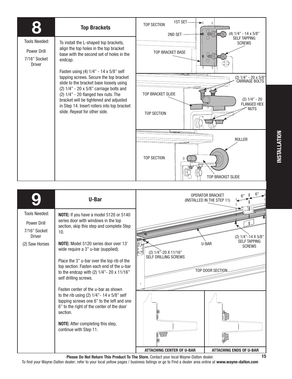 Wayne-Dalton TORQUEMASTER 5120 User Manual | Page 15 / 38