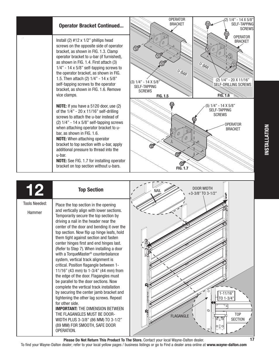 Wayne-Dalton TORQUEMASTER 5120 User Manual | Page 17 / 38