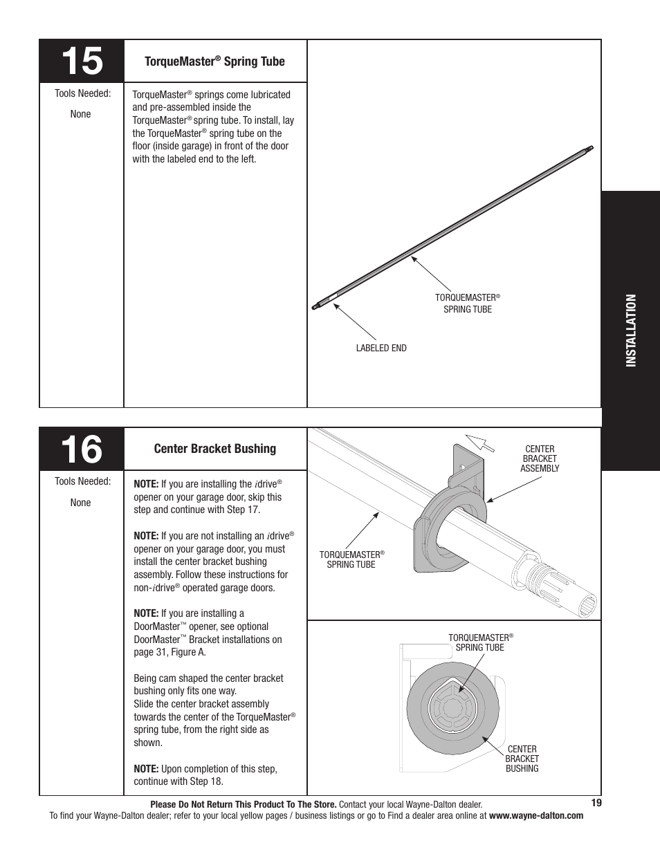 Wayne-Dalton TORQUEMASTER 5120 User Manual | Page 19 / 38