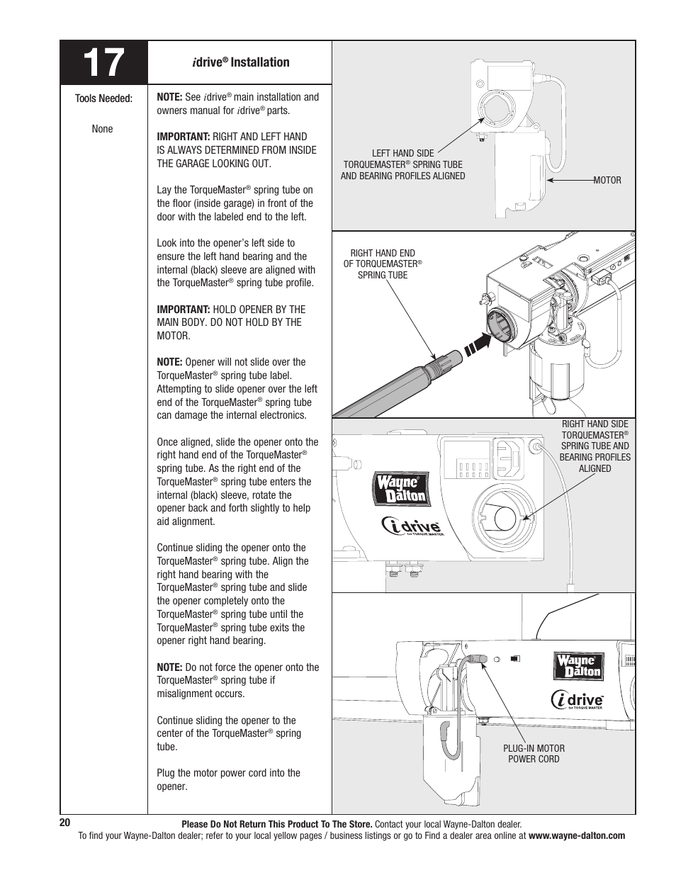 I drive, Installation | Wayne-Dalton TORQUEMASTER 5120 User Manual | Page 20 / 38